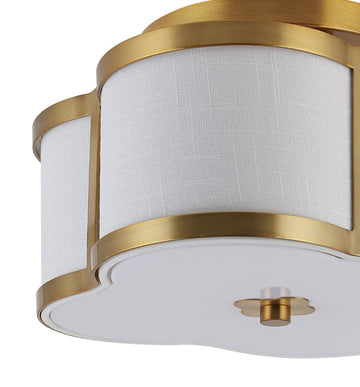 Quatrefoil Scalloped Shade Metal Classic Glam LED Flush Mount - JONATHAN Y